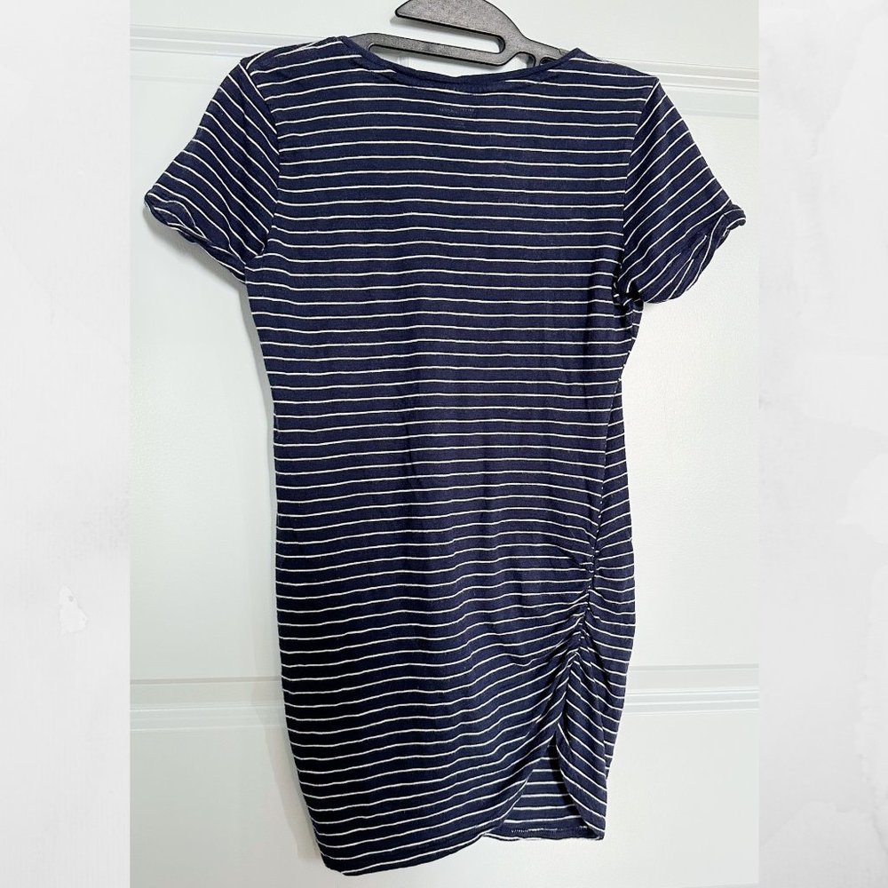 MOTHERHOOD MATERNITY Cinched Navy Striped Dress Size SP - Picture 3 of 5